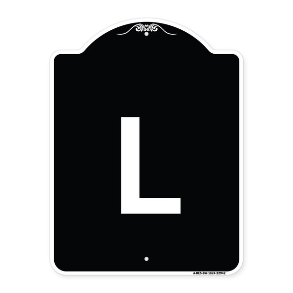 Signmission Sign with Letter L Heavy-Gauge Aluminum Architectural Sign, 24" x 18", BW-1824-22942 A-DES-BW-1824-22942 - main